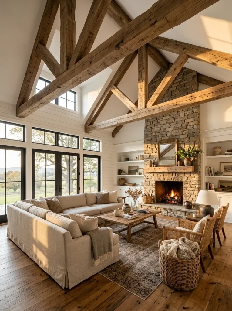 Add exposed wood beams if possible