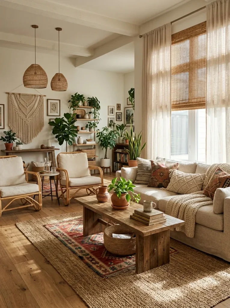 Add natural light through sheer or woven shades