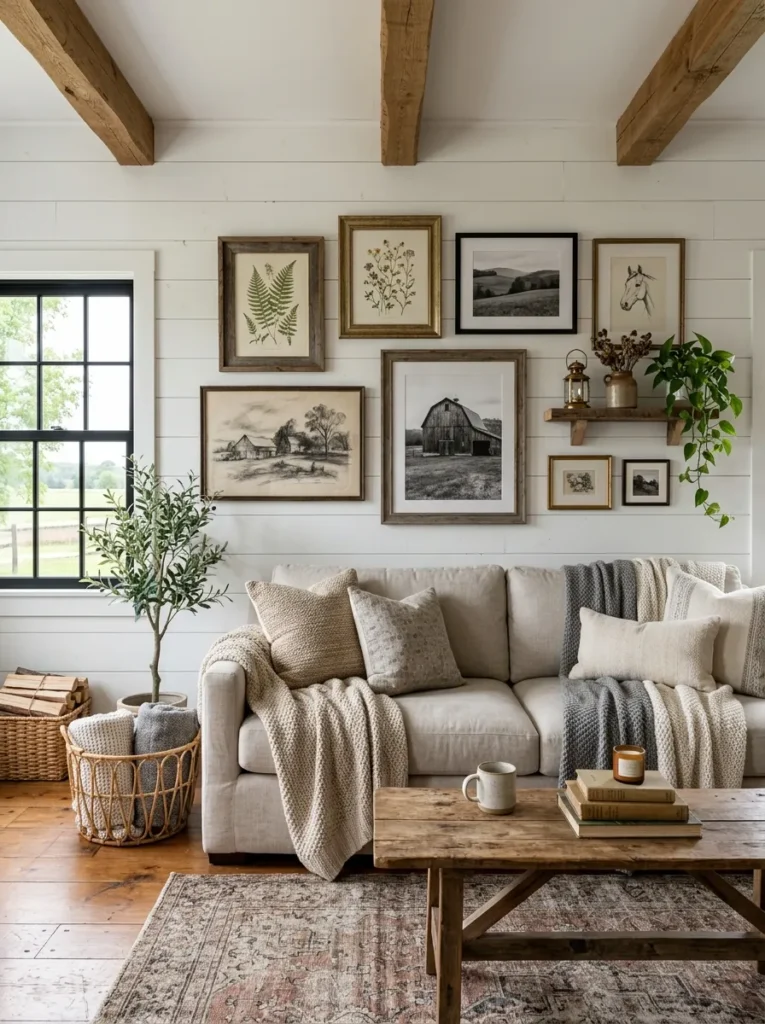 Add a farmhouse style gallery wall