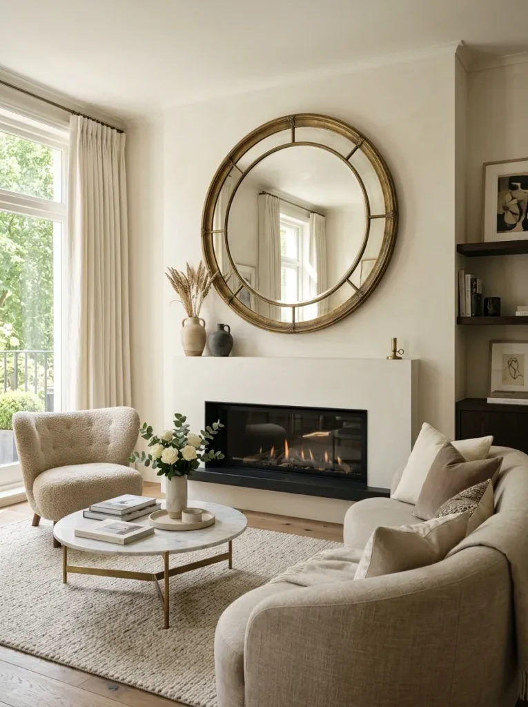 Add a statement mirror as wall art
