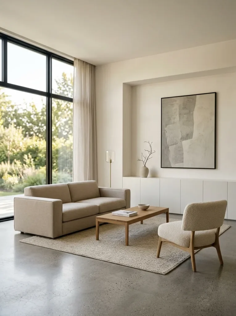 Choose furniture with clean lines