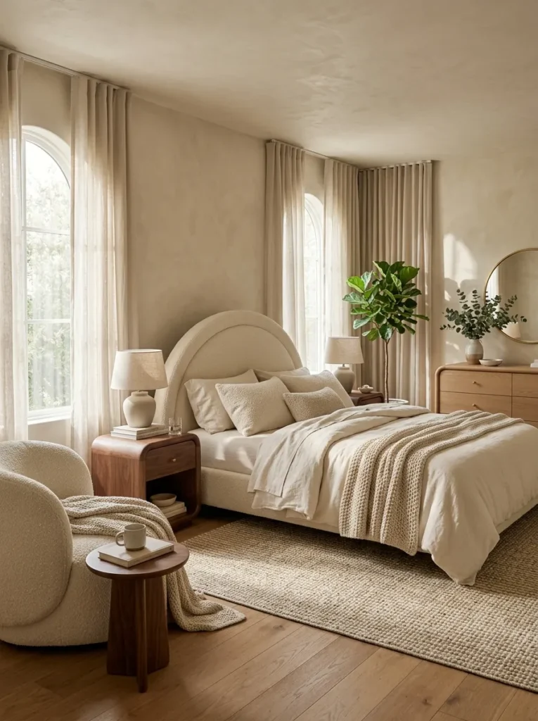 Choose soft, rounded furniture shapes