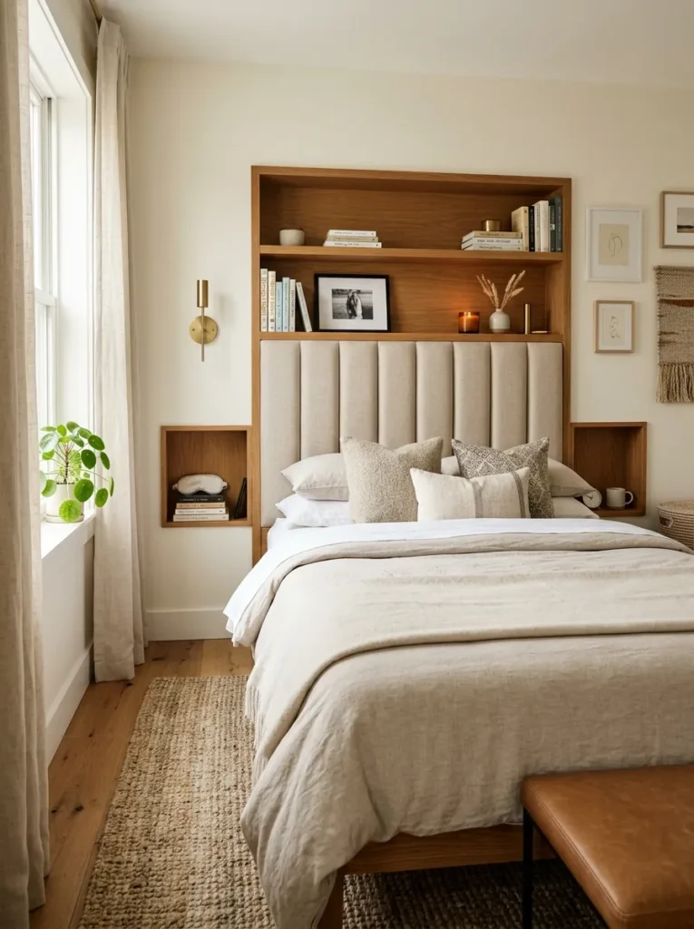 Choose a headboard that doubles as storage