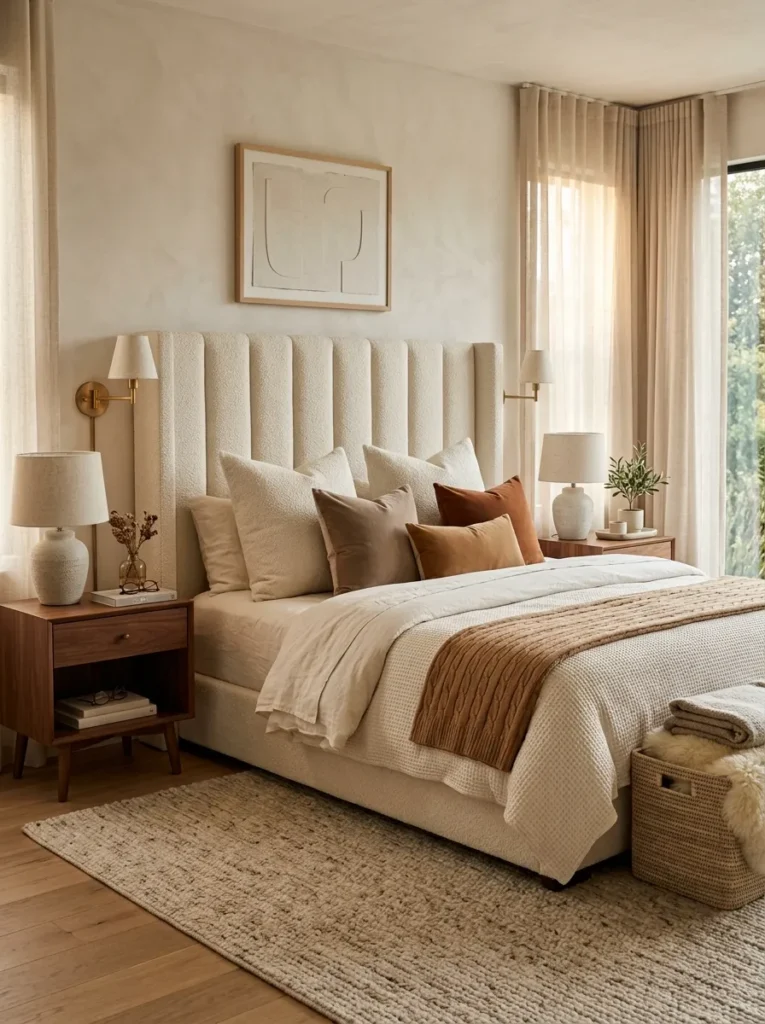 Choose an upholstered headboard