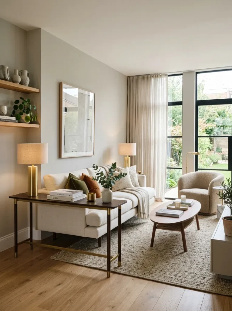 Float furniture away from walls when possible