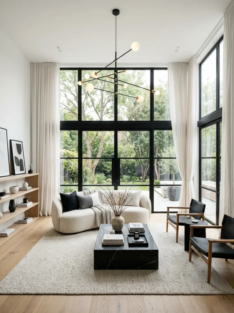 Frame windows in black for architectural contrast