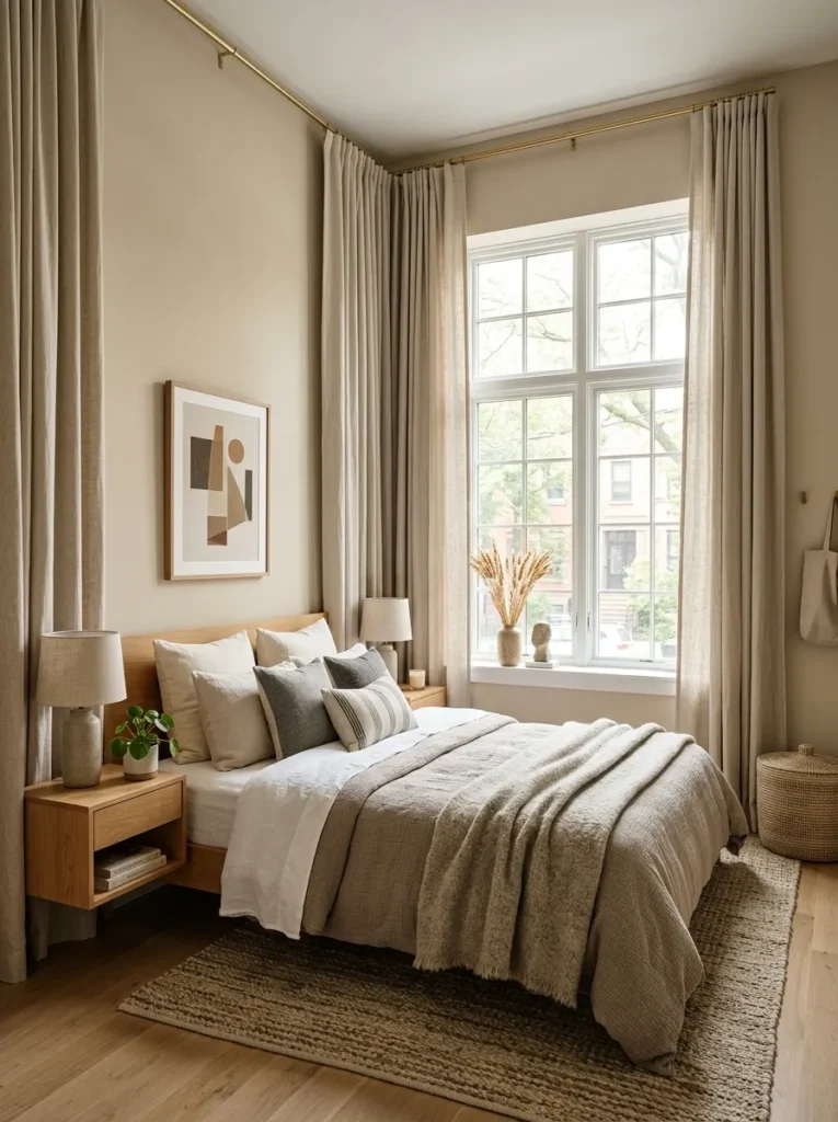 Hang curtains high and wide