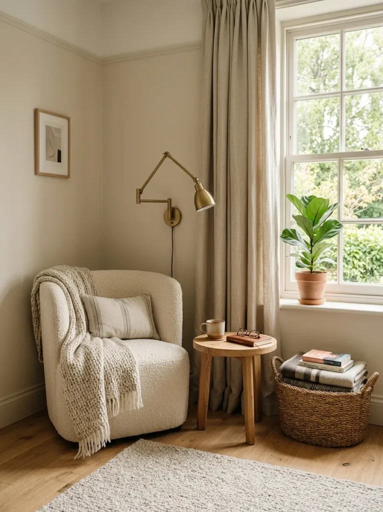 Use corner space for a reading nook