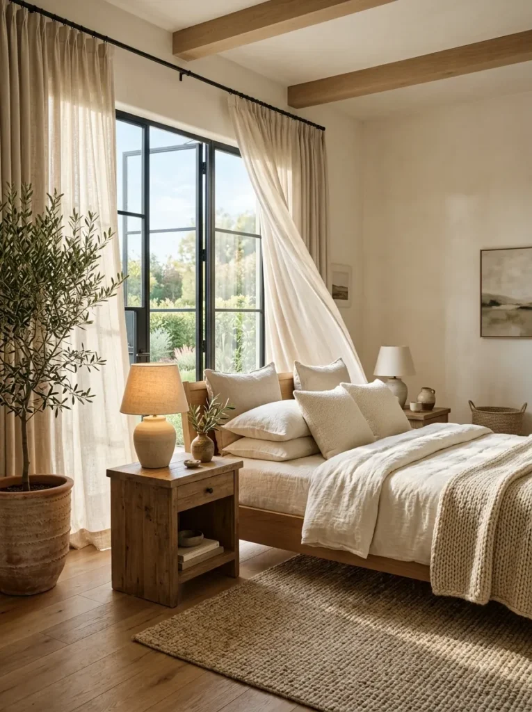 Use linen curtains for soft movement
