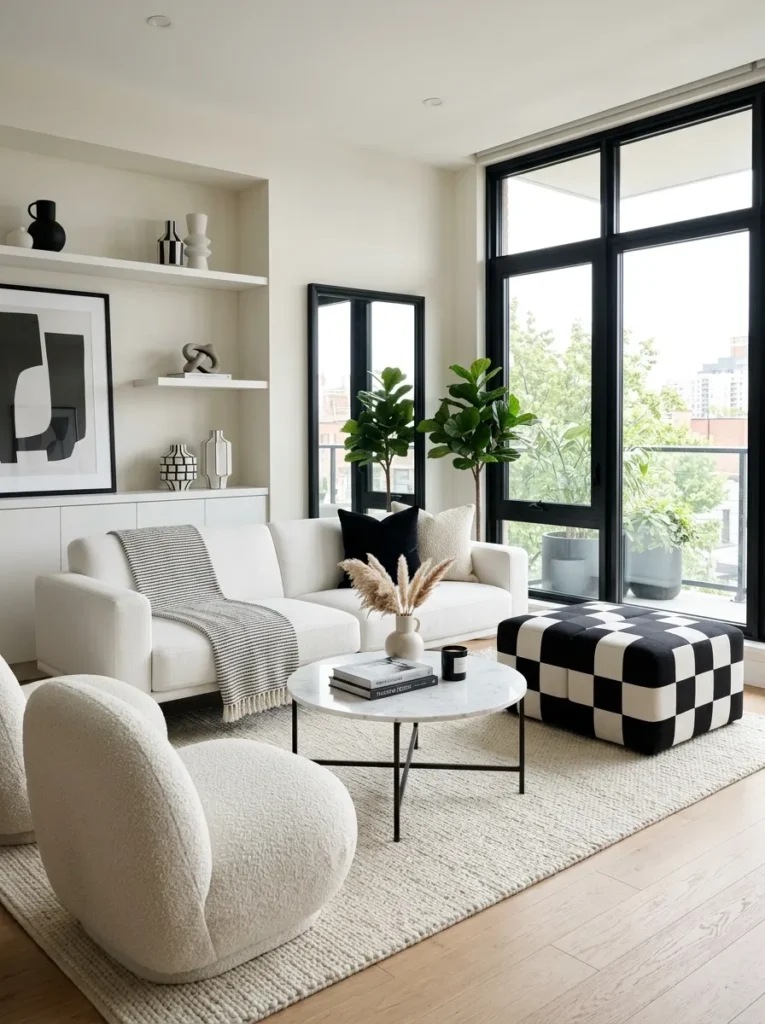 Use a checkerboard or striped accent