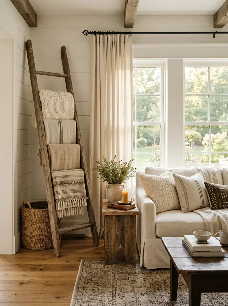 Use a ladder as decor or storage